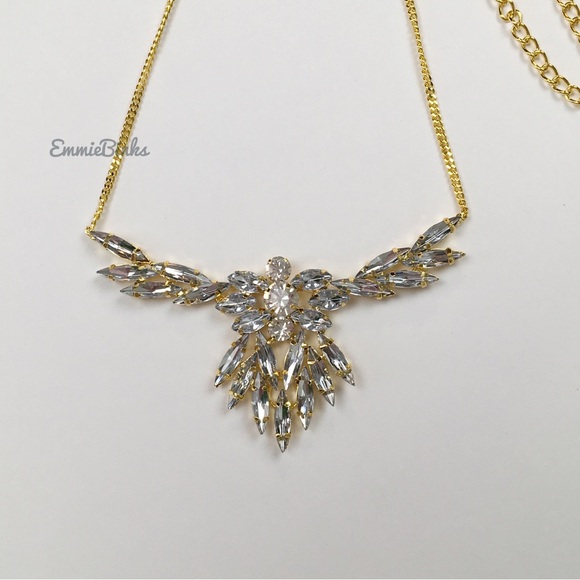 New Revolve 18 Karat Gold Plated Audrey Australian Crystal Necklace - Picture 10 of 16